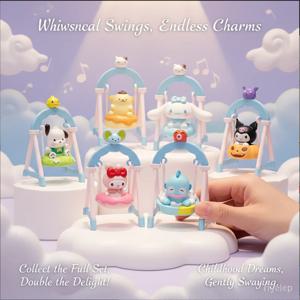 애니메이션 피규어 블라인드 박스 스윙 산리오 쿠로미 점술 인형 케이크 수제 모델 피규어 쿠로미 생일 케이크 장식 미스터리 선물