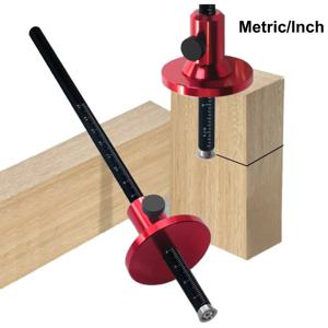 목공 스크라이버 - 인치 및 MM 눈금이 있는 목재 마킹 도구, 휠 마킹 게이지 - 평행선 그리기 및 모티스 측정