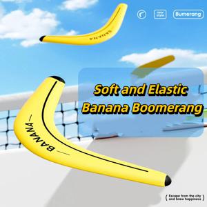 부드럽고 탄력 있는 스포츠 복고풍 바나나 V자형 부메랑 플라잉 디스크 던지기 인터랙티브 장난감 어린이 및 성인용