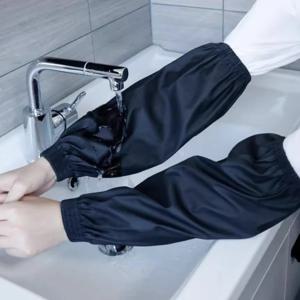 헤비듀티 블랙 인조 가죽 팔토시 - 방수 및 오일 방지 기능으로 주방, 작업 및 산업용으로 적합