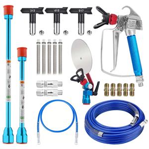 24피스 에어리스 스프레이 건 액세서리 세트, 페인트 분무기 장비 보조 도구, 범용 스프레이 건 키트는 페인팅을 만족시킵니다
