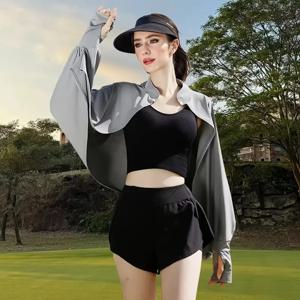 여성용 여름 자외선 차단 숄: 자외선 차단 케이프, 통기성 좋은 루즈핏 긴팔 아이스 실크 가벼운 자전거용 재킷