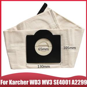 Karcher WD3 WD3300 MV3 SE4001 A2200 A2500 진공 청소기 먼지 봉투, 세척 및 재사용 가능한 천 먼지 봉투 교체 부품