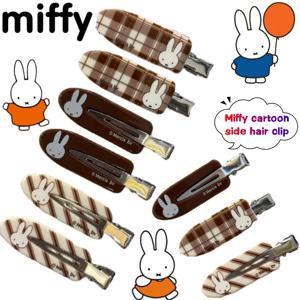미피 만화 머리핀, 고채도 귀여운 소녀 감성, 독창적이고 달콤하고 신선하고 심플한 카레 컬러 체크, 잔머리/앞머리 집게핀 3개 세트