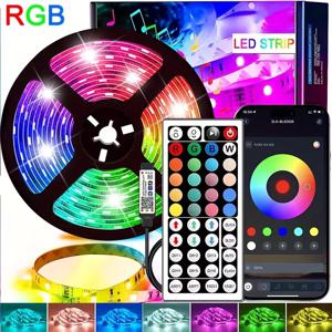 1-40M RGB LED 스트립 조명 USB 5V 음악 동기화 앱 및 44키 리모컨, 방 TV 백라이트 장식용 플렉시블 LED 테이프