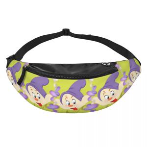 맞춤형 백설공주와 일곱 난장이 애니메이션 패니팩, 사이클링 캠핑용 남녀공용 크로스바디 허리 가방, 휴대폰 및 현금 수납 파우치