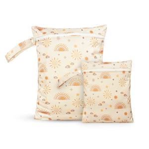 2개 세트 재사용 가능한 습식 건식 가방 여행 해변 수영장 데이케어 오염된 아기 용품 요가 체육관 가방 수영복 방수 보관 가방