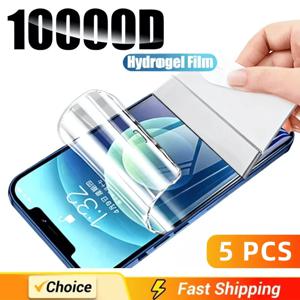 아이폰 17 16 15 14 11 13 프로 맥스 12 미니용 하이드로겔 필름 5개, 아이폰 8 7플러스 SE X XR XS 맥스용 소프트 젤 필름 스크린 보호필름