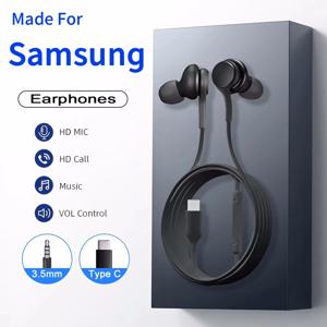 타입 C 유선 이어폰 S25 S24 S23 S21 S22 울트라 플러스 삼성 갤럭시 3.5mm 이어버드 헤드폰 A54 A53 액세서리