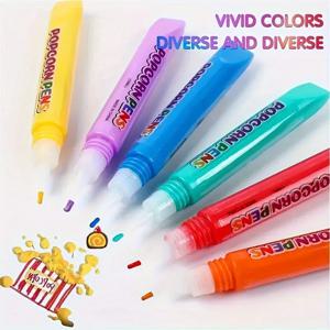 6개의 버블 펜, 팝콘 펜, 스트레스 해소용 수채화 펜, DIY 인사말 카드, 3D 매직 두들 젤 펜, 수채화 펜