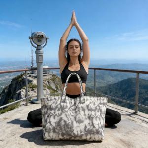 패션 요가 숄더 캔버스 가방 여성용 대용량 토트 백 쇼핑백 스포츠 및 레저 트렌드 피트니스 가방 숄더백