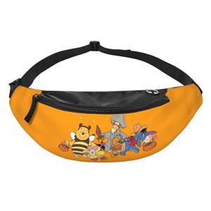 맞춤형 내 친구들 만화 티거 푸우 패니 팩 남녀 공용 크로스바디 허리 가방 (사이클링, 캠핑, 휴대폰, 돈 보관용)