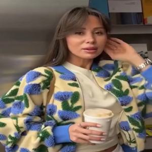 달콤하고 몽환적인 꽃무늬 플러시 봄버 재킷 여성용 캐주얼 오버사이즈 긴소매 지퍼업 플리스 코트 2026 하이 스트리트 데일리 웨어