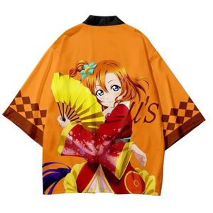 애니메이션 러브라이브! 슈퍼스타!! 유카타 남성 여성 카디건 루즈 블라우스 하오리 오비 아시아 옷 하라주쿠 일본 기모노 셔츠