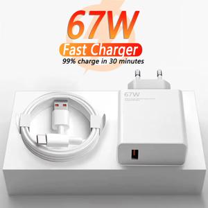 샤오미 67W USB 초고속 충전기 어댑터 미 12 11 6A 타입 C 케이블 포코 X5 X4 프로 노트 9 10 11 충전