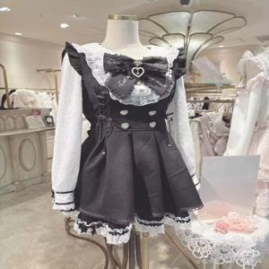 일본 Y2 미학 빈티지 보우 드레스 반바지 세트 여성 고딕 로리타 스타일 긴 소매 셔츠 드레스 우아한 파티 드레스 정장