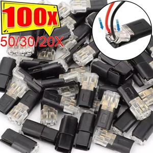 잠금 버클이 있는 이중 와이어 플러그인 커넥터 자동차 와이어 2방향 터미널 블록 방수 퀵 커넥터 케이블 클램프