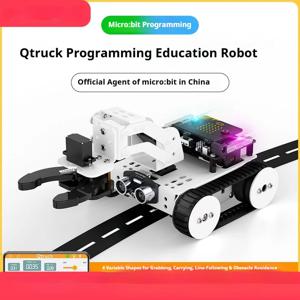 Qtruck 마이크로비트 프로그래밍 가능한 로봇 자동차 라인 추적 장애물 회피 그래픽 키트 STEM 메이커 교육 학생용