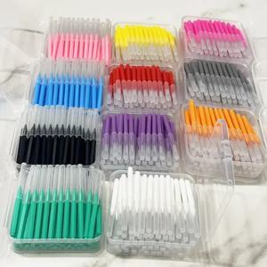 60개입 치간 칫솔 건강 관리 푸시-풀 에스코바 음식물과 치석 제거 더 나은 치아 구강 위생 도구 구강 관리