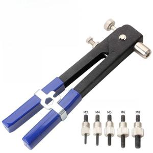 M3/M4/M5/M6/M8 +1개 리벳 너트 건+5개 너트 리벳 맨드렐 수리 도구, 리벳건, 플랫헤드 스크류 150개 리벳 너트 키트