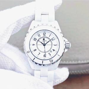 럭셔리 브랜드 새 제품 남성 여성 쿼츠 스포츠 시계 블랙 화이트 세라믹 33mm 38mm 시계