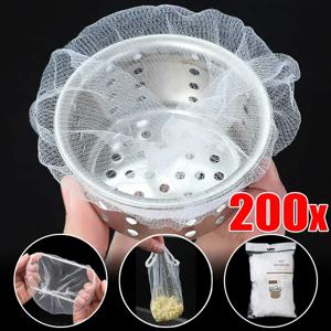 200/100pcs 일회용 싱크 필터 메쉬 가방 주방 싱크 스트레이너 배수구 방지 차단 쓰레기 봉투 청소 스트레이너 그물