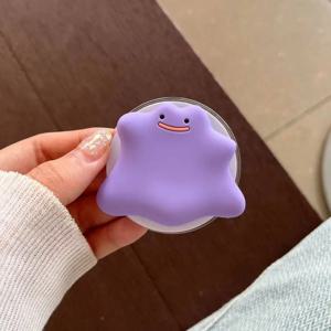 귀여운 만화 보라색 스탠드 홀더 아이폰 16 프로 무선 충전 케이스 그립 Tok 접는 손가락 스탠드 소켓에 대 한 자기 Fundas