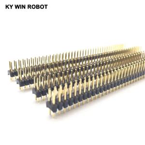 10 PCS 2.54mm 2x40 핀 금도금 남성 이중 행 핀 헤더 스트립 커넥터 80 핀