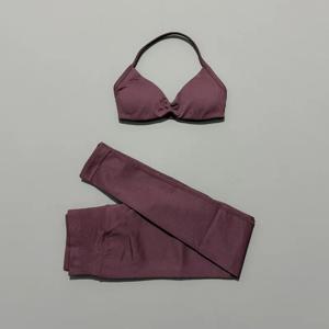 2 Pcs HISTELLO 여성용 원활한 요가 스포츠 세트 저항력있는 백리스 브래지어 필라테스 피트니스 운동 러닝 레깅스 체육관 슈트