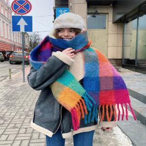 겨울용 두꺼운 따뜻한 여성 캐시미어 스카프, 숄, 파시미나 목도리, 부판다 여성용 롱 테슬 에샤르프 2024