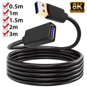 USB 3.0 2.0 연장 케이블 익스텐더 코드 빠른 연장 데이터 전송 와이어 0.5/1/1.5/2/3M 스마트 TV XBox One SSD PC 노트북용