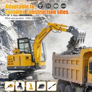 3.5톤 디젤 엔진 미니 크롤러 굴삭기 가정 정원용 저렴한 디젤 굴삭기 건설 기계 농업용 트랙터