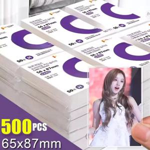 1-500개 한국 카드 슬리브 HD 클리어 케이팝 아이돌 카드 보호 슬리브 포토카드 보호 케이스 박스 팝콘 카드 홀더용