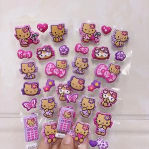 산리오 헬로 키티 리틀 트윈스타즈 입체 스티커 데스크탑 장식 Diy 전화 케이스 노트북 소녀 발렌타인 데이 선물