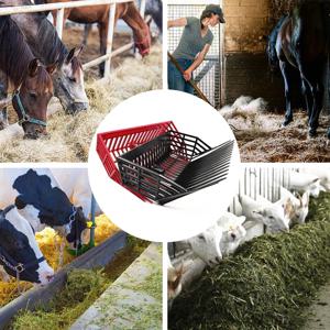 헤비 듀티 플라스틱 말똥 포크, 마구간 청소 포크 (침구 및 분뇨 제거용), 마구간 청소를 위한 좋은 도우미, 사료 포크
