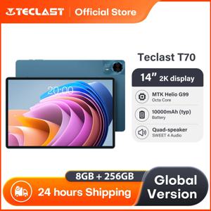 Teclast T70 태블릿 14인치 FHD 디스플레이 안드로이드 14 MTK Helio G99 8GB+256GB 10000mAh 배터리 18W 4G LTE 글로벌 버전