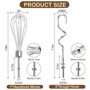 【2025-Electronics】{키친에이드 거품기 부착용 3개, 키친에이드 및 핸드 믹서용 반죽 후크 및 거품기 교체용 비터