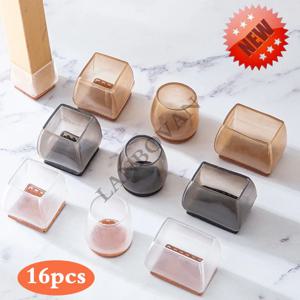 16pcs 업그레이드 된 실리콘 의자 다리 바닥 보호기 가구 테이블 다리 양말 커버에 대 한 미끄럼 방지 피트 패드 바닥 보호를 느꼈다