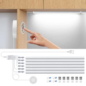 핸드 스캔 스위치 침투 가능한 목재 터치 센서 캐비닛 조명 아래 디 밍이 가능한 LED 알루미늄 램프 홈 옷장 찬장 장식