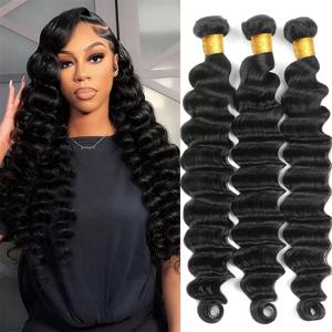 12A 인모 번들 루즈 딥 웨이브 번들 인모 100% 브라질산 버진 인모 헤어 익스텐션