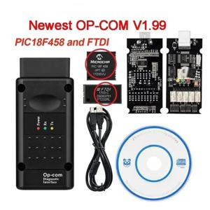 V1.99 OPcom PIC18F458 FTDI V2014 Opel OPCOM 플래시 업데이트용 OBD2 차량 진단 도구 200603 Opel용 opcom 10-16Pin 케이블