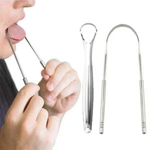 1/2/3PCS 재사용 가능한 스테인레스 스틸 유용한 혀 스크레이퍼 클리너 신선한 호흡 청소 코팅 혀 구강 위생 관리 도구