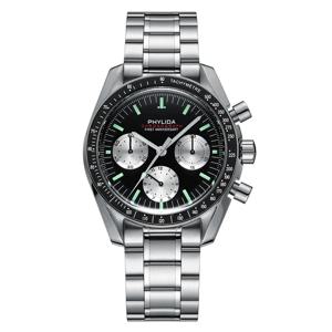 PHYLIDA 40mm 리버스 팬더 다이얼, ST19 기계식 크로노그래프 스톱 워치, 클래식 스피디 손목 시계, 남성용 1 주년
