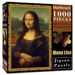 MaxRenard 지그 소 퍼즐 성인을위한 1000 조각 모나리자 유명한 그림 장난감 환경 친화적 인 종이 크리스마스 선물 장난감