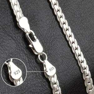 여자를위한 고급 최고 브랜드 실버 컬러 6mm 체인 목걸이 남자 16-24inch 패션 웨딩 파티 보석 선물 Dropshipping