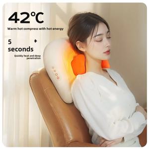 JAIYORL Trapezius 전기 마사지 베개 무선 자동차 및 홈 마사지 난방 허리 목 다리 자궁 경부 지압 반죽