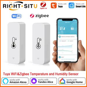 Tuya 스마트 WiFi 온도 습도 센서 실내 습도계 온도계 APP 원격 모니터 Alexa Google과 호환 가능