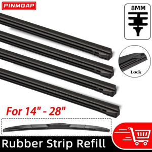 1PC 8mm 자동차 와이퍼 블레이드 교체용 고무 스트립 14~28인치 자동차 부품 하이브리드 앞유리 와이퍼 블레이드용