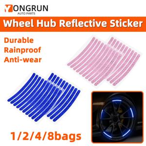 YONGRUN 20pcs 자동차 타이어 휠 허브 반사 스티커 다채로운 빛나는 스티커 핑크 스티커 자동차 장식