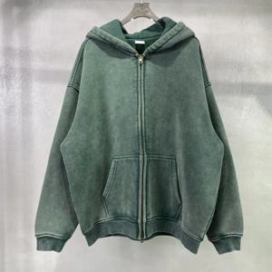 MAQVOB 고품질 명품 의류 스트리트웨어 도매 유럽 미국 사이즈 봄 가을 풀 지퍼 워싱 바틱 염색 후드티